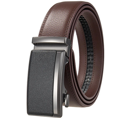 Men's Leather Belts Fashion Automatic Buckle Cowskin Male Belt Luxury Designer Black Brown 3.5cm Plus Size 130 140 150 160 170cm
