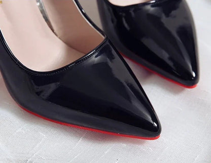 2025 New Women's High Heels Red Sole Pointed Toe Stiletto Heels Classic Style Wedding Dinner Complete Colors Shallow Top Shoes