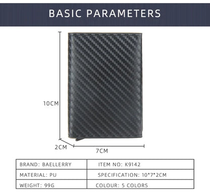 2024 Magnet Anti Rfid Blocking ID Credit Card Holder Case for Men Leather ID Bank Wallets with Magnetic Buckle Closer Cardholder