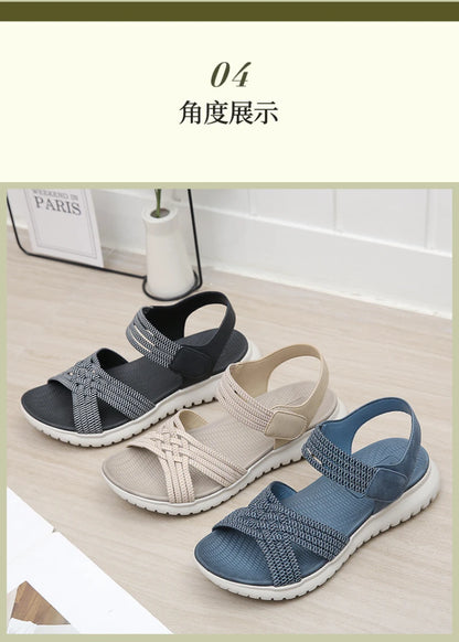 2025 Summer New Sandals For Women Light Sports Style Comfortable Rubber Large Size Woven Shoes Versatile Breathable Casual