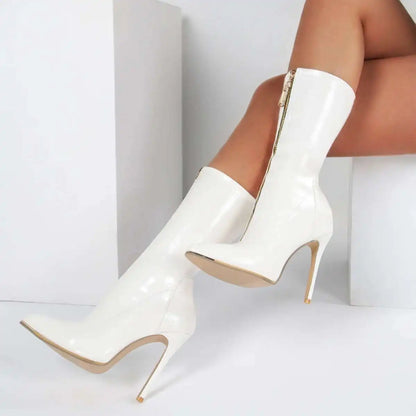 Sexy High Heels Boots Women Shoes Pointed Toe Mid Calf Women's Boots