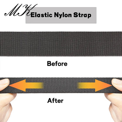 Maikun Large Size Fabric Men's Belt Work No Hole Nylon Webbing Plastic Buckle Belt Military Nylon Blend Web Belt