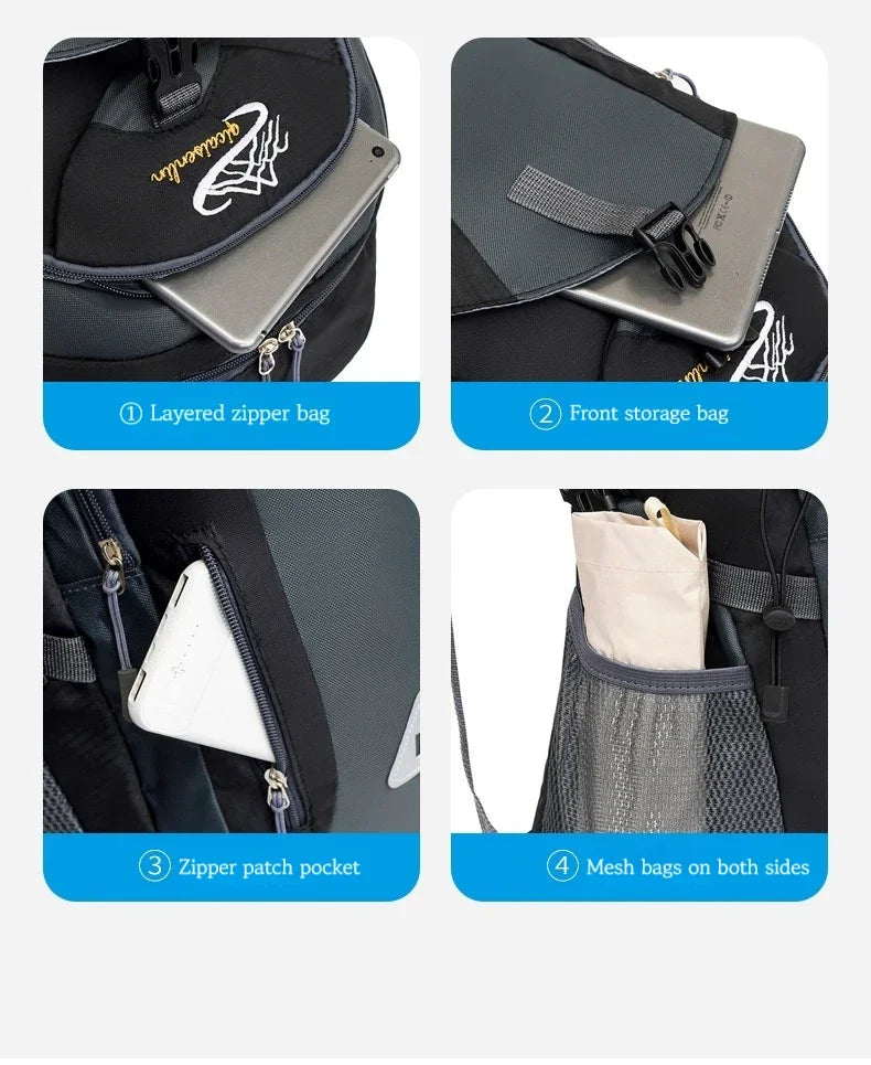 Men Backpack Nylon Waterproof Men Casual Outdoor Travel Backpack Hiking Camping Mountaineering Backpack Sports Bag Women