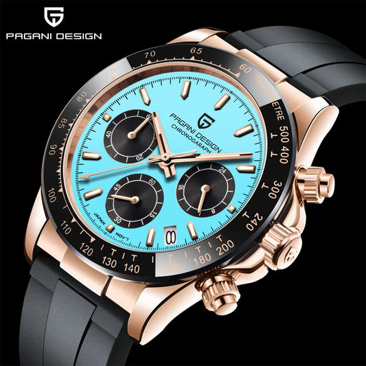 PAGANI DESIGN 40MM V2 Men Quartz Watches Sapphire Retro Chronograph Stainless Steel Waterproof Watch Men Relogio Masculino