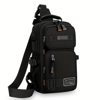 Men's Chest Bag Multifunctional Molle Waist Pack Travel Lightweight Handbag Outdoor Hiking Cycling Crossbody Bag Large Rig Pouch