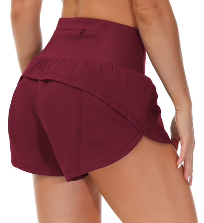 Gym Yoga Wear Sport High Waist Short Pocket Run Women Sportswear Fitness Outfi Push Up Quick Drying Summer Cycling Clothing Pink