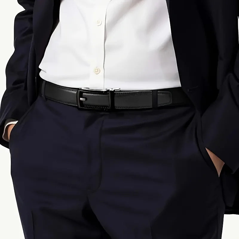 Fashion Business Men'S Belt Genuine Luxury Brand Belt Metal Buckle Belt High-Quality PU Leather Soft Belt With Cargo Pants Jeans