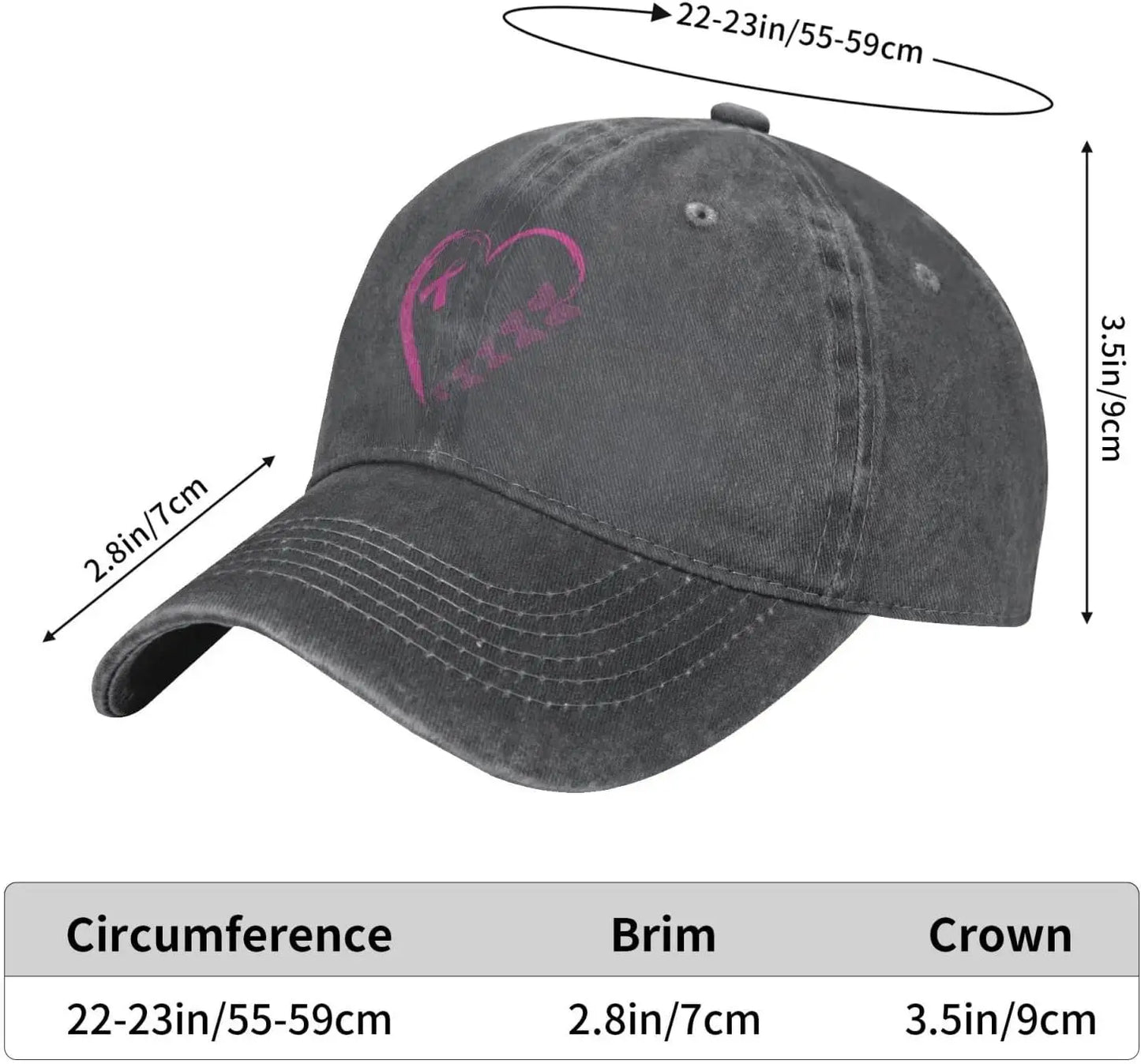 I'm A Survivor Heart Pink Ribbon Breast Cancer Awareness Unisex Baseball Cap