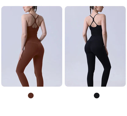 2 Piece Yoga Clothes Women's Tracksuit Athletic Wear Pilates Fitness Suit Gym Workout Push Up Clothes Sports Bra Leggings Suit