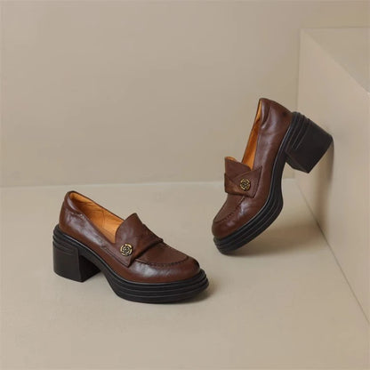 Women High Heel Causal Loafers