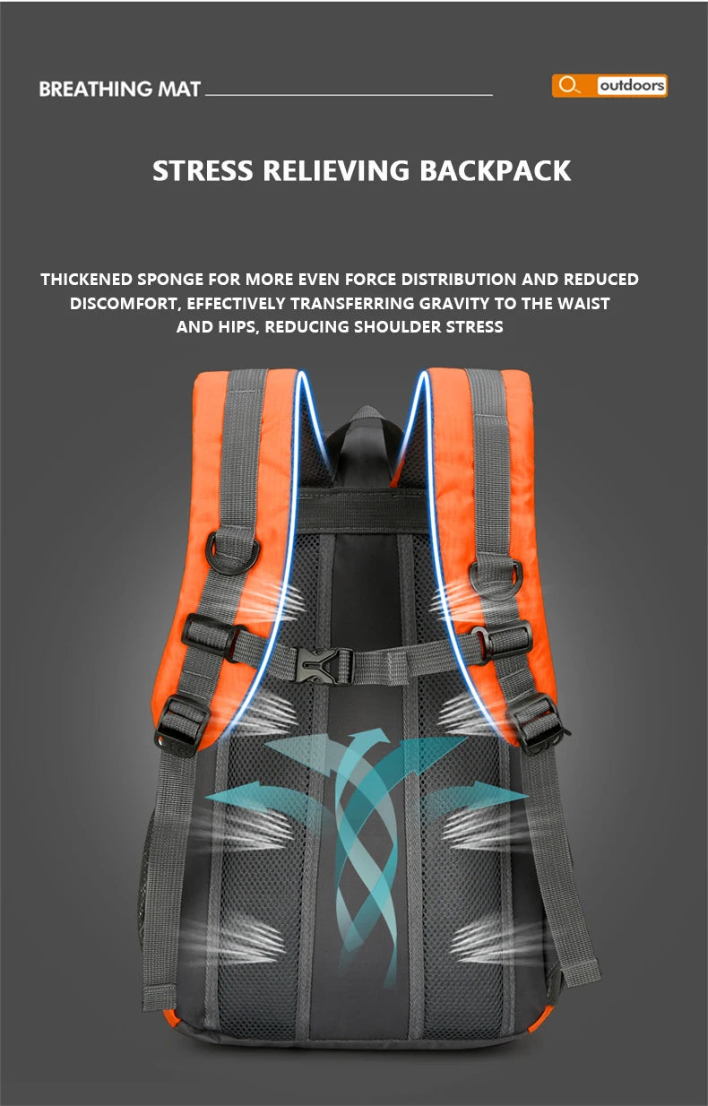 Waterproof hiking backpack, lightweight outdoor hiking bag, high-quality large capacity travel bag for hiking