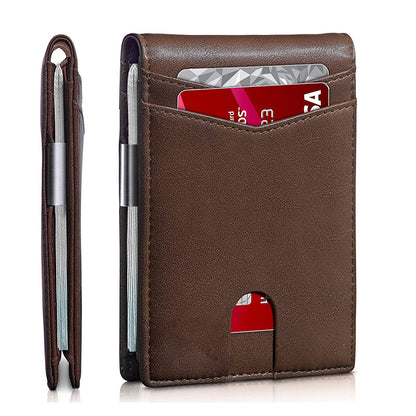Rfid Microfier Leather Luxury Men Wallets Money Bag Slim Thin Man Card Holder Wallet for Men Short Purse Male Vallet Billfold