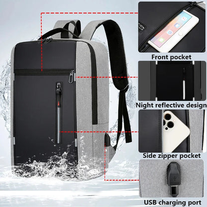 Waterproof Oxford Laptop Backpack for Men 15.6 Inch USB Charging Business Travel School Backpack High Capacity