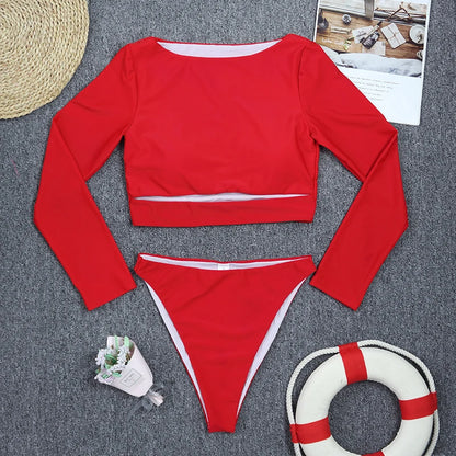 Women Surfing Two Piece Swimsuit