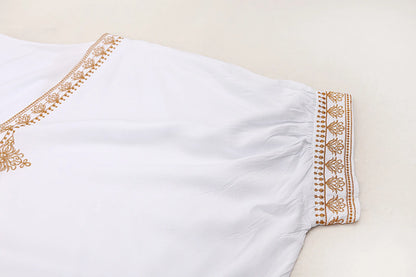 2024 Bikini Cover-ups White Retro Pull Over Women Summer Clothing Kimono Dress Beach Wear Swim Suit Cover Up Beach Dress Sarong
