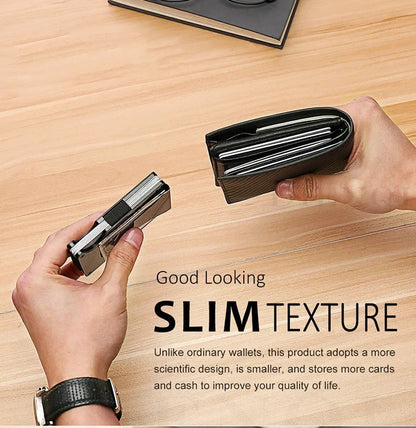 Front Pocket RFID Blocking Minimalist Wallet for Men - 2025 Slim Mini Fashion Wallet - Metal Wallet with Money Clip for Unisex