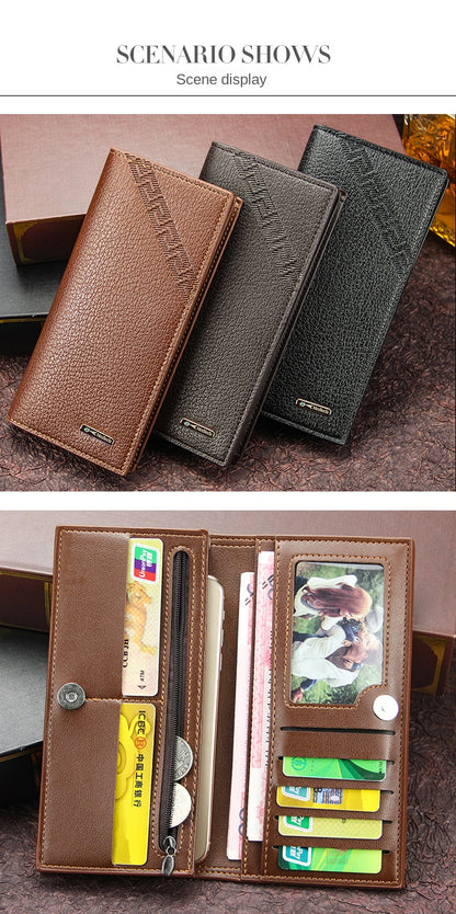 Men's Wallet Long Fashion Multiple Card Slots Men's Wallet Slim Long Thin Mens Luxury Wallet Designer Wallet Men with Coins Bag
