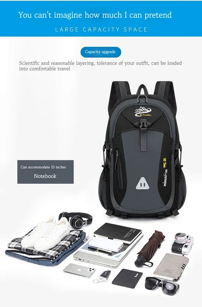 Men Backpack Nylon Waterproof Men Casual Outdoor Travel Backpack Hiking Camping Mountaineering Backpack Sports Bag Women