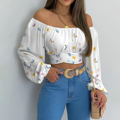 Women's Long Sleeve Off-the-shoulder Top