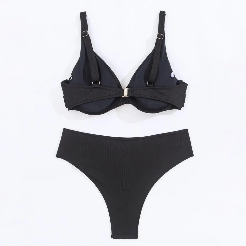 Sexy Summer Beachwear for Women Quick Drying Solid Color