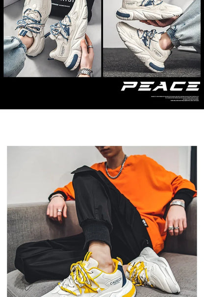 2024 Autumn Men Shoes Fashion Chunky Sneakers Height Increasing Casual Shoes Male Trainers Sports Shoes Zapatos Hombre