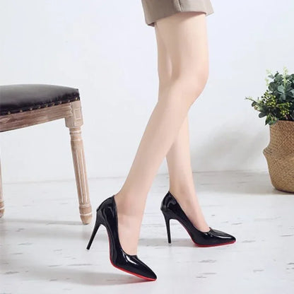 2025 New Women's High Heels Red Sole Pointed Toe Stiletto Heels Classic Style Wedding Dinner Complete Colors Shallow Top Shoes