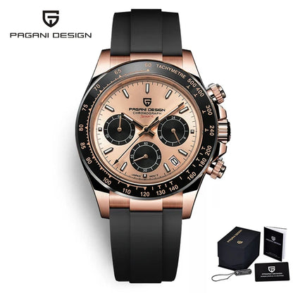 PAGANI DESIGN 40MM V2 Men Quartz Watches Sapphire Retro Chronograph Stainless Steel Waterproof Watch Men Relogio Masculino