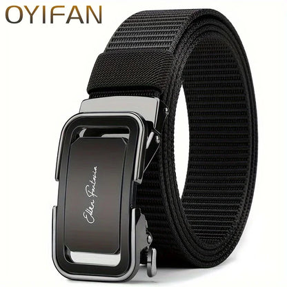 Fashion Men's Belt, Men’s Designer Belts  Alloy Automatic Buckle, Canvas Belt, Sports Belt, Large Size 110-160cm Automatic Belt
