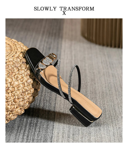 2023 summer new women's slippers outdoor sandals casual flat shoes Stylish metal design Korean style office wear Large size 43