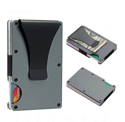 Front Pocket RFID Blocking Minimalist Wallet for Men - 2025 Slim Mini Fashion Wallet - Metal Wallet with Money Clip for Unisex