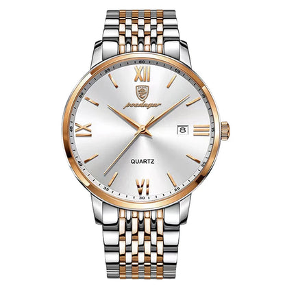 POEDAGAR Luxury Sports Men's Wristwatch Stainless Steel Waterproof Date Man Watch High Quality Casual Fashion Quartz Men Watches