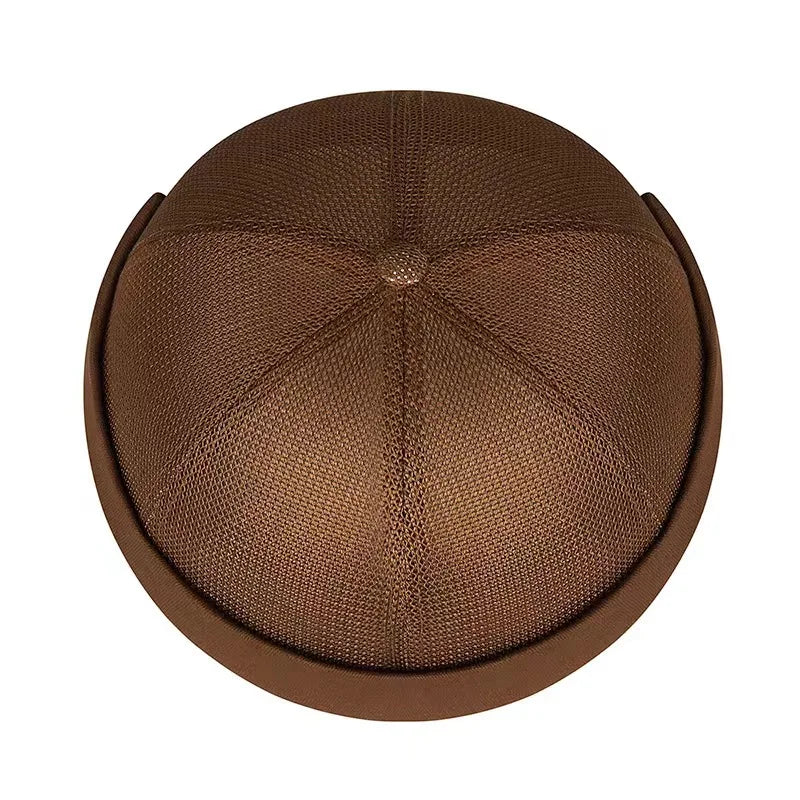 Unisex Mesh Brimless Skullcap Hip Hop Sailor Summer Cap with Rolled Cuff Breathable Beanie Hat for Men  Women