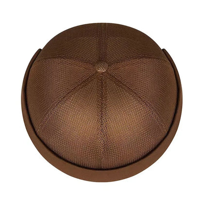 Unisex Mesh Brimless Skullcap Hip Hop Sailor Summer Cap with Rolled Cuff Breathable Beanie Hat for Men  Women
