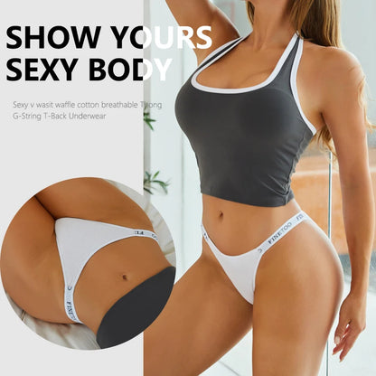 New 3Pcs/Set Cotton Brazilian Panties For Women Sexy Low-Waist Bikini Underwear Sets Solid Color Breathable Intimates Lingerie