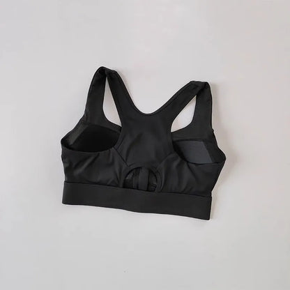 Women's High Impact Front Zipper Sports Bra Shockproof Quick Dry Yoga Top Running Vest Fitness Adjust Gym Underwear