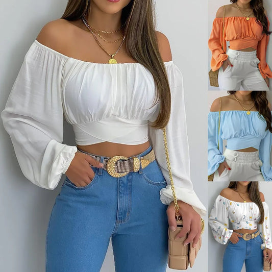 Women's Long Sleeve Off-the-shoulder Top