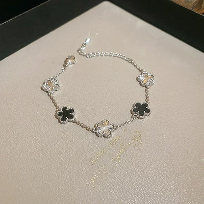 Fashion New Shell Stone Flower Bracelet for Women Personalized Stainless Steel Bracelet Jewelry Accessories Anniversary Gift