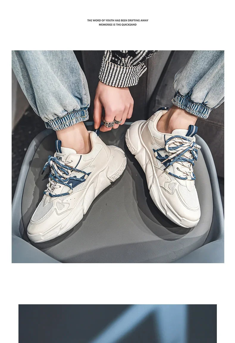 2024 Autumn Men Shoes Fashion Chunky Sneakers Height Increasing Casual Shoes Male Trainers Sports Shoes Zapatos Hombre
