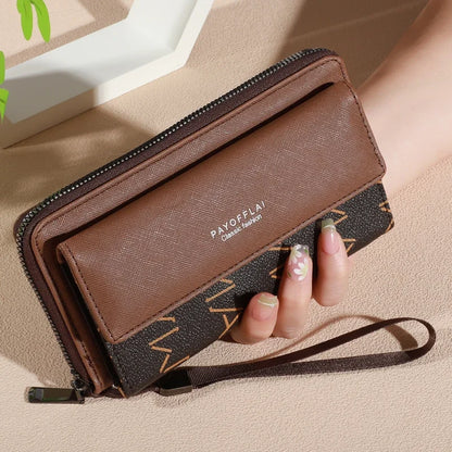 1pc Classic Men's Faux Leather Wallet, Double Layer with Snap Closure, Zippered Card Holder & Photo Compartment, Color blocking
