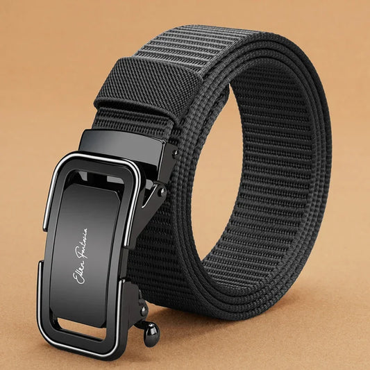 Fashion Men's Belt, Men’s Designer Belts  Alloy Automatic Buckle, Canvas Belt, Sports Belt, Large Size 110-160cm Automatic Belt