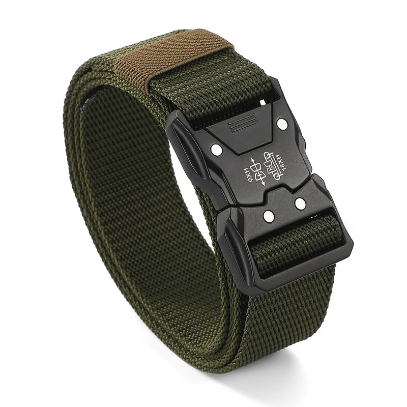 The New Men's 125cm Buckle Belt Nylon Braided Lightweight Breathable Daily Commuter Men's Belt