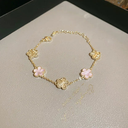 Fashion New Shell Stone Flower Bracelet for Women Personalized Stainless Steel Bracelet Jewelry Accessories Anniversary Gift