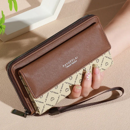 1pc Classic Men's Faux Leather Wallet, Double Layer with Snap Closure, Zippered Card Holder & Photo Compartment, Color blocking