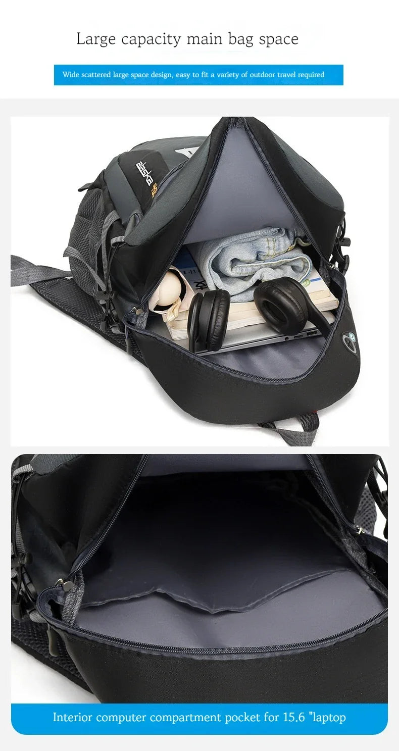 Men Backpack Nylon Waterproof Men Casual Outdoor Travel Backpack Hiking Camping Mountaineering Backpack Sports Bag Women