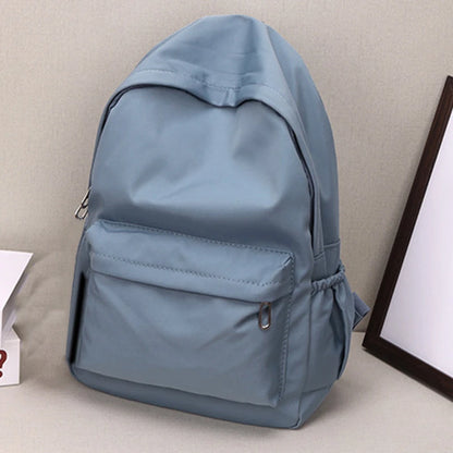 Women Schoolbag Waterproof Large Capacity School Backpack Smooth Zipper Solid Teens Girl Casual Daypack Bag Student Supply NEW