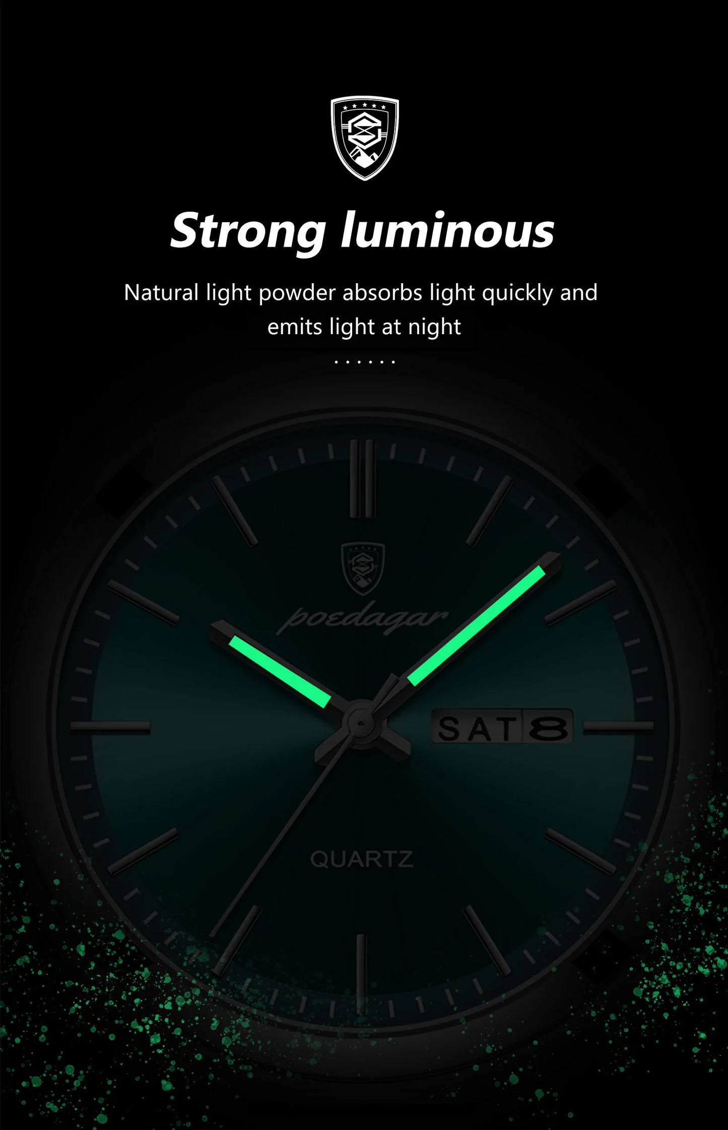 POEDAGAR Luxury Sport Quartz Man Wristwatch Waterproof Luminous Date Week Men Watches Stainless Steel Men's Watch Male Reloj+box
