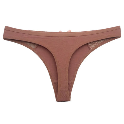 5 PCS/Set Cotton Thong Women Underwear Sexy Lace Panties Female Underpants Solid Color Panties Lingerie Low-Rise G-string