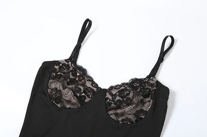 Lace Trim Sexy Backless Party Club Birthday Dress