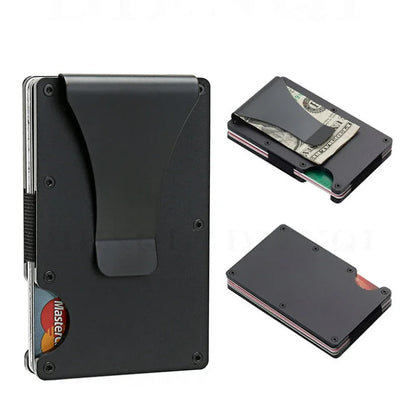 Front Pocket RFID Blocking Minimalist Wallet for Men - 2025 Slim Mini Fashion Wallet - Metal Wallet with Money Clip for Unisex