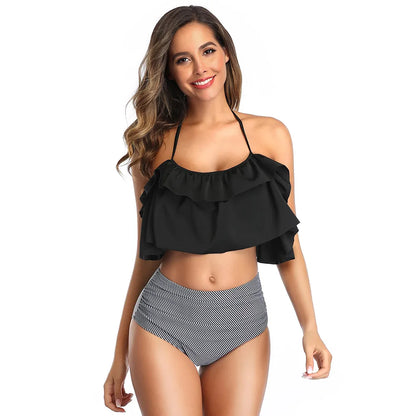 Swimwear High-Waist Split Two-Piece Beachwear Plus Size XXL